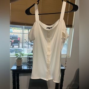 Express off the shoulder sleeves button up top - M